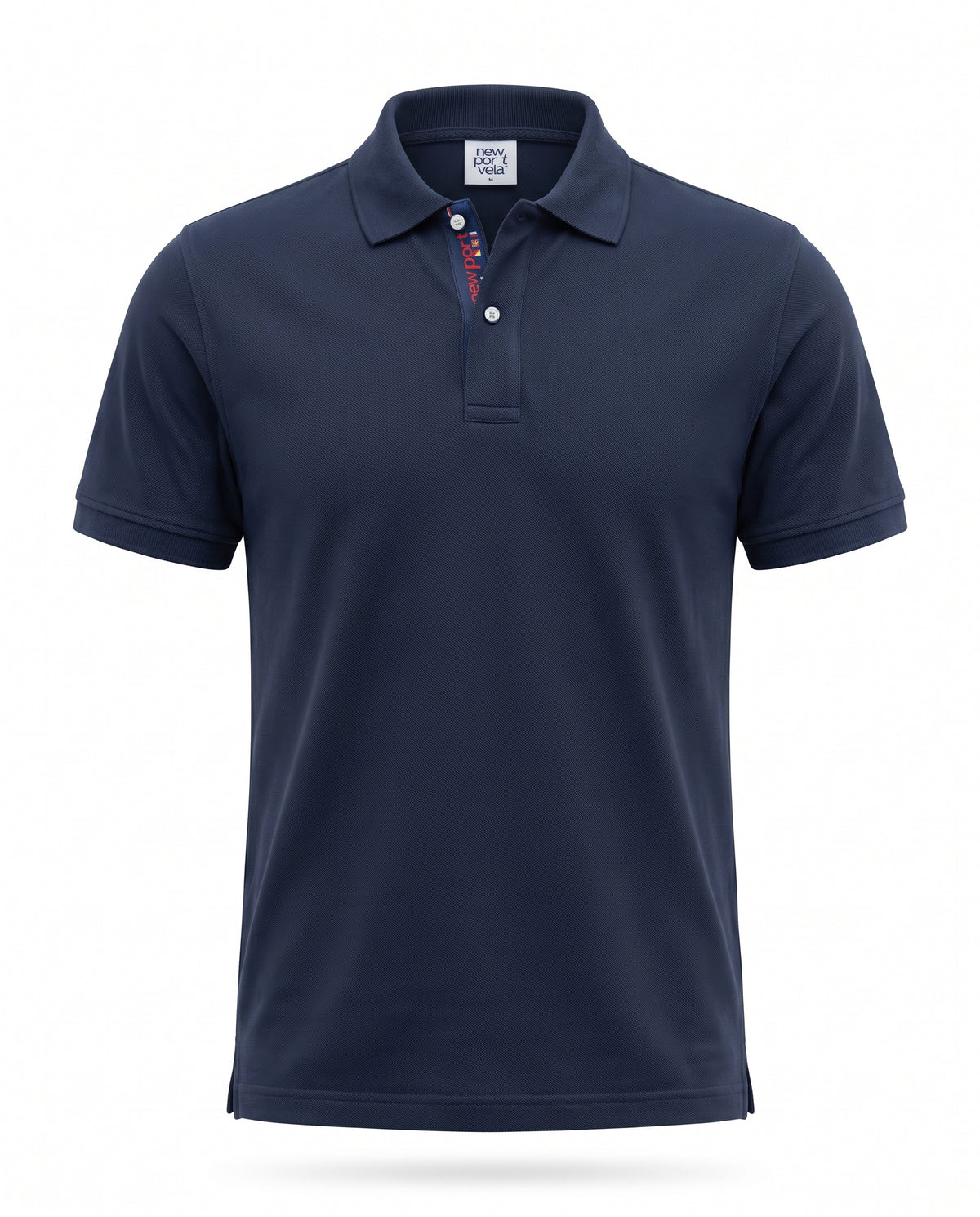 Navy NewPortVela Cinew piqué polo, front view