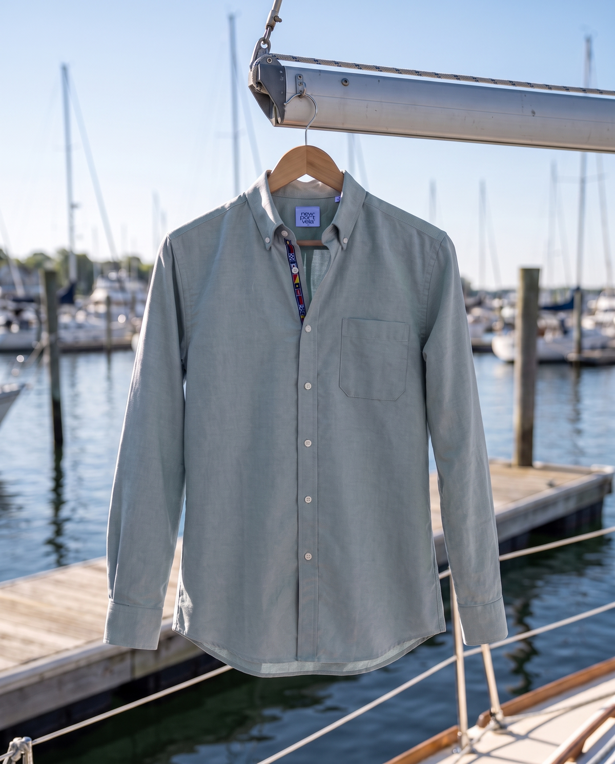 Bandin Oxford Shirt, Green, outdoors