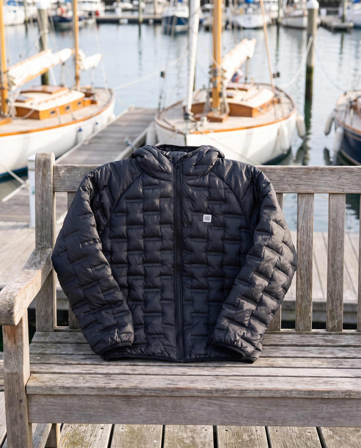 Auber Quilted Jacket, Black, outdoors