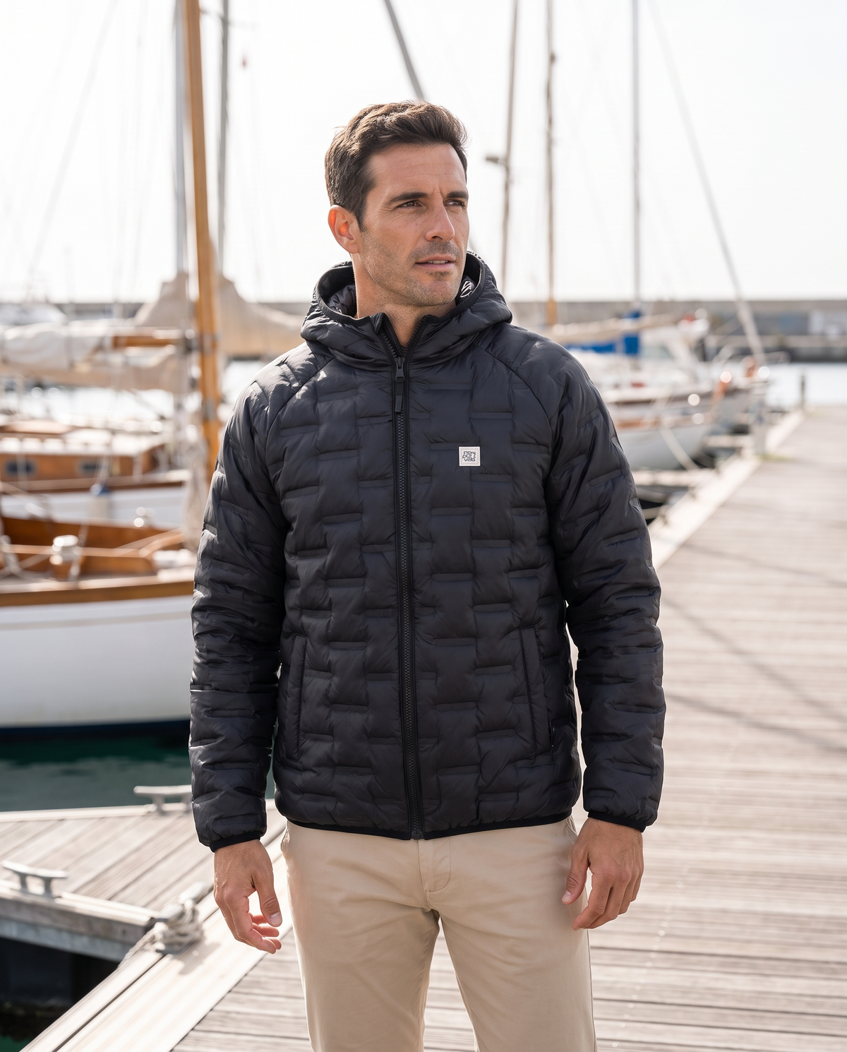 Auber Quilted Jacket, Black, on model
