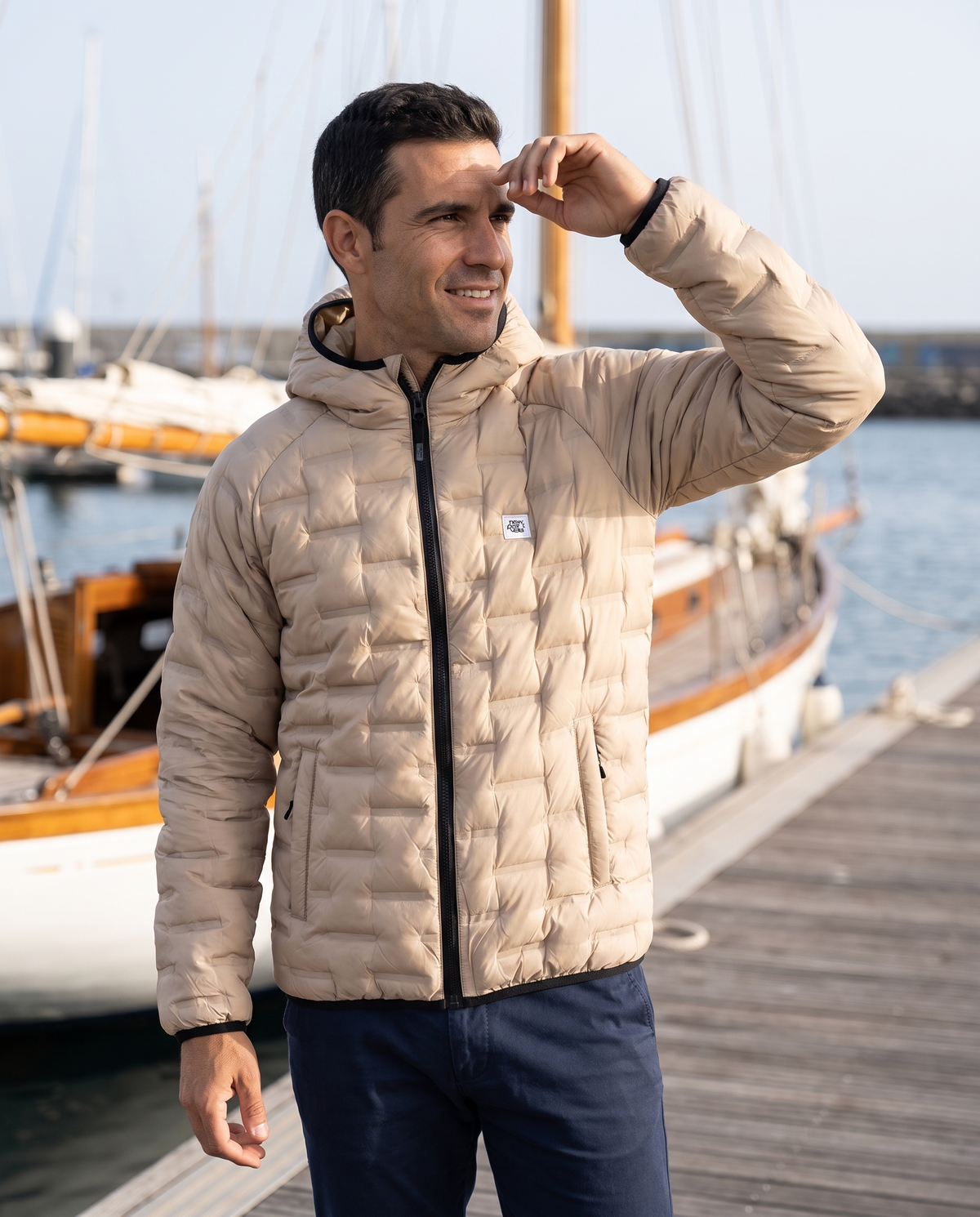 Auber Quilted Jacket, Camel, on model