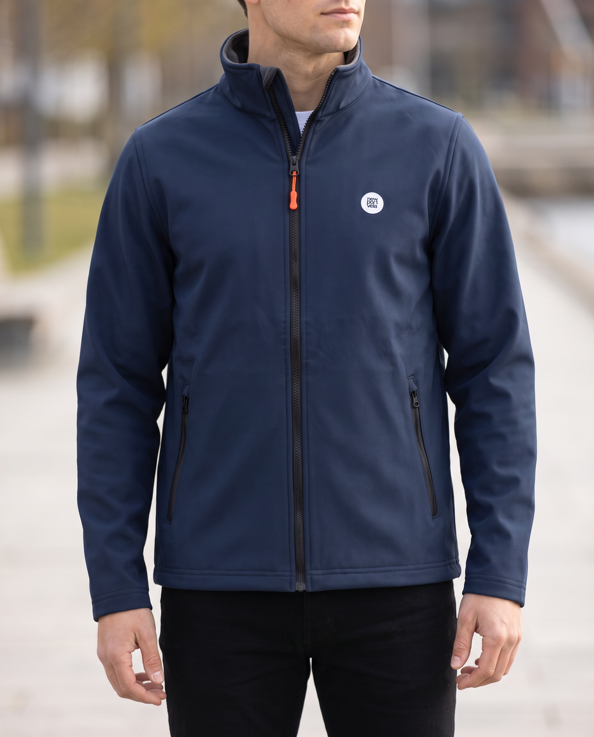 Stortex Softshell Jacket, Navy, on model