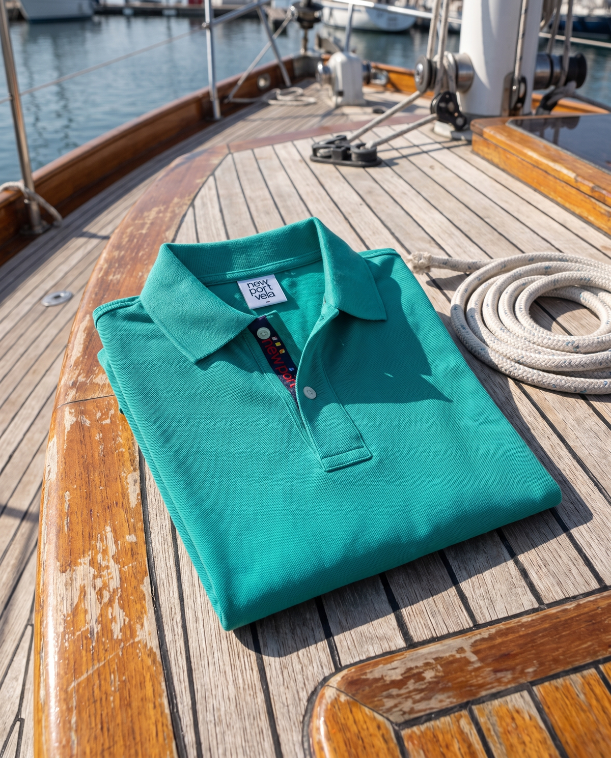 Cinew Piqué Polo, Meadow green, outdoors
