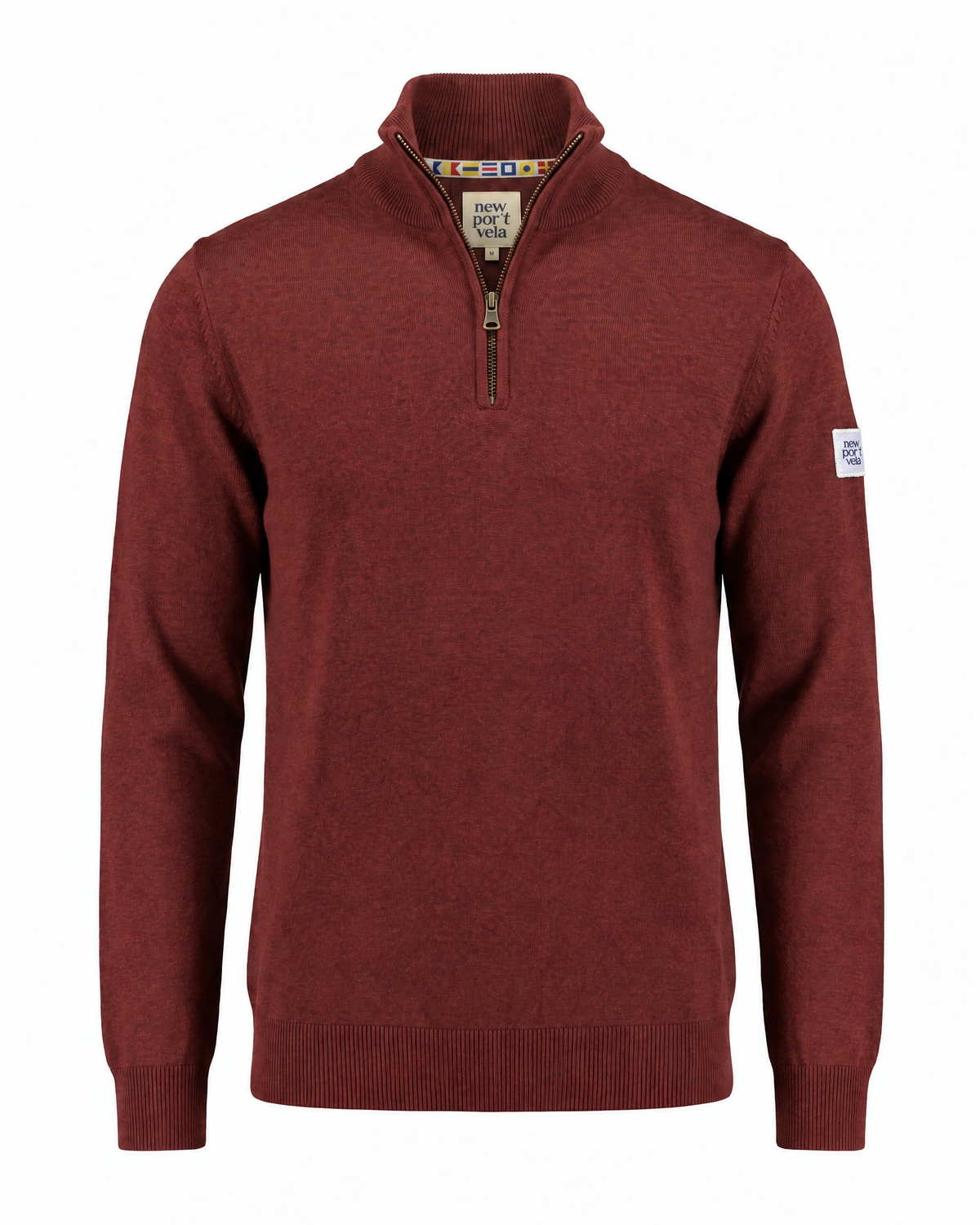 Camray Quarter-Zip Sweater, Burgundy, front