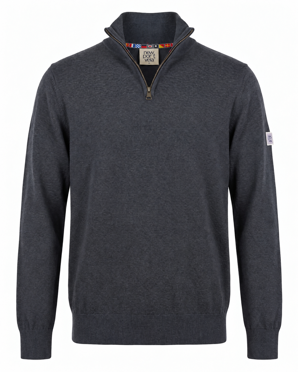 Camray Quarter-Zip Sweater, Navy, front