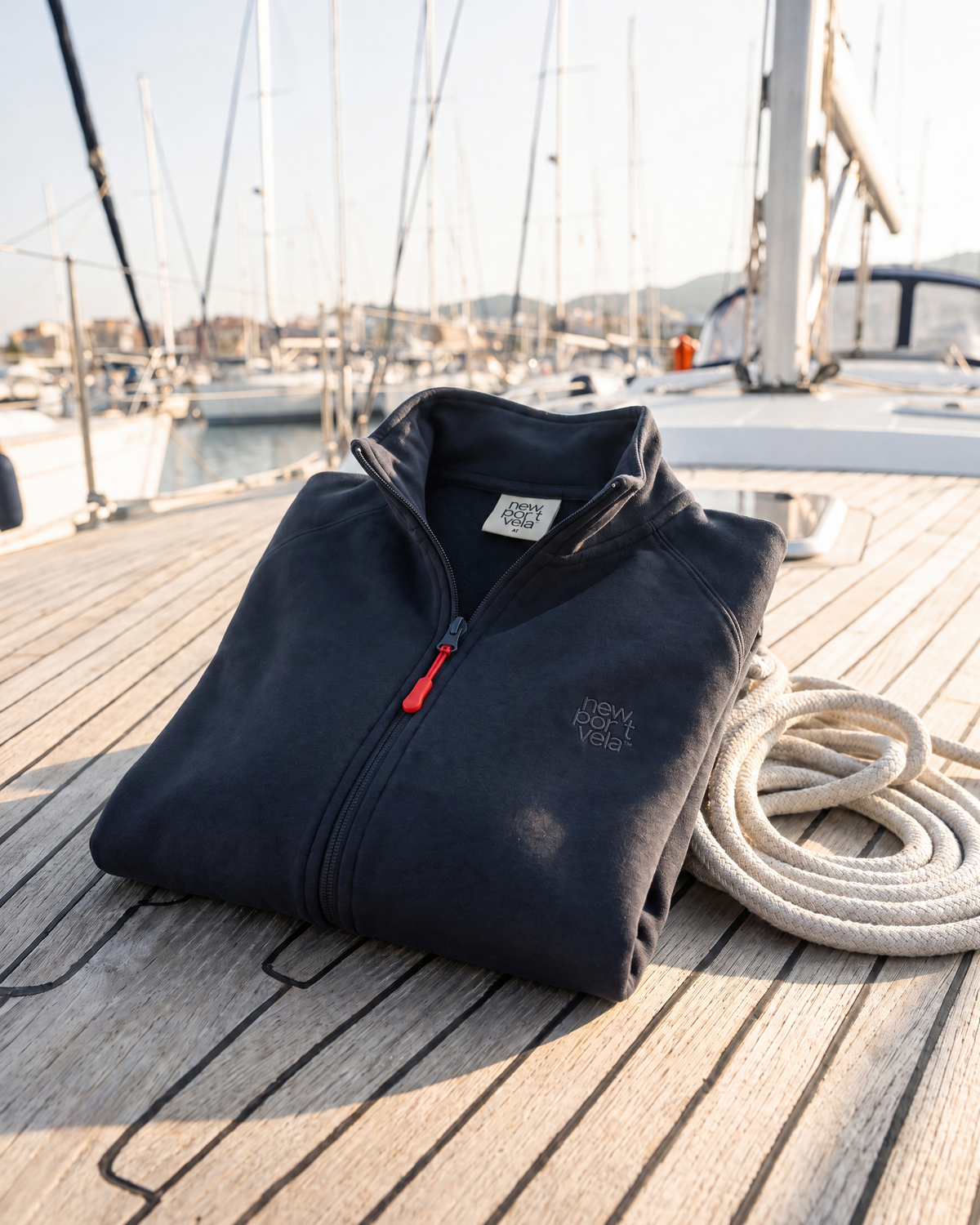 Fuzipes Full-Zip Sweatshirt, Navy, outdoors