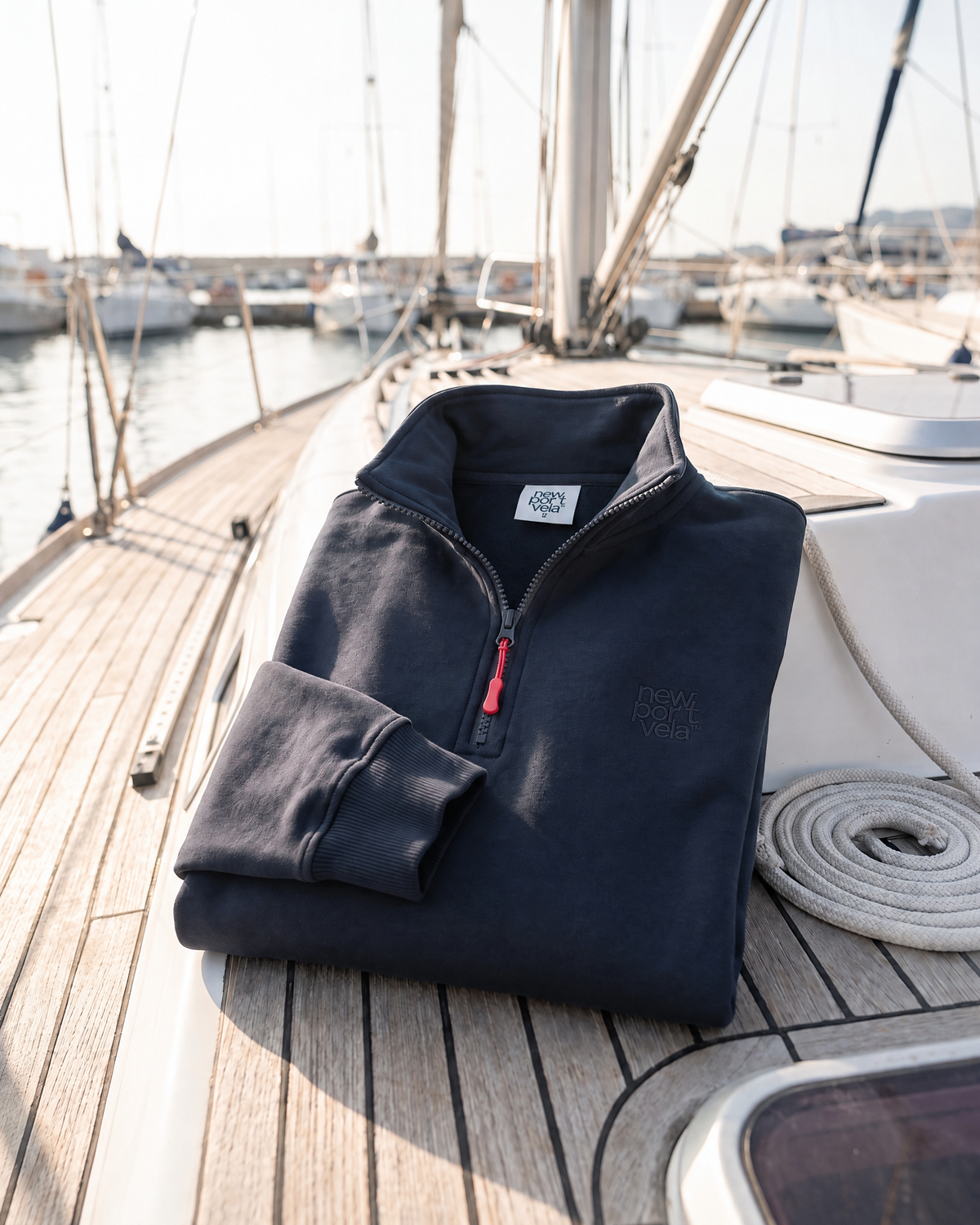Zipes Half-Zip Sweatshirt, Navy, outdoors