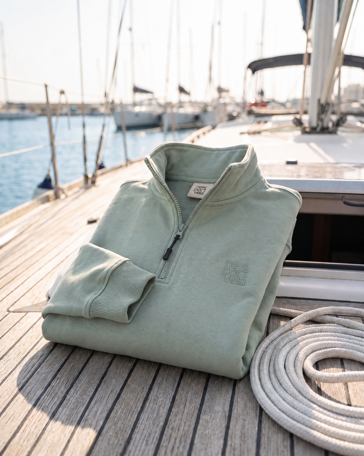 Zipes Half-Zip Sweatshirt, Laurel green, outdoors