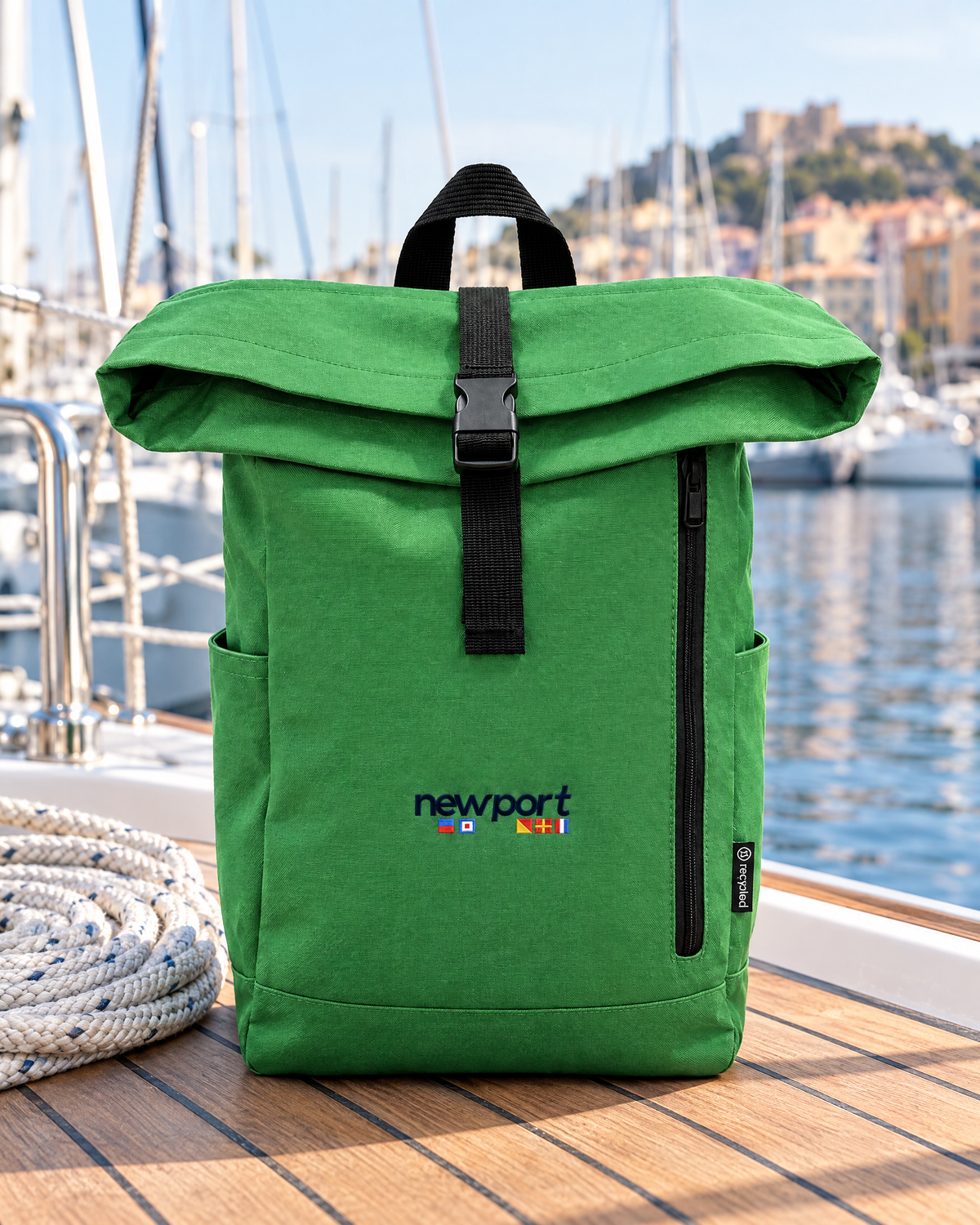 Mironte Roll-Top Backpack, Light green, outdoors