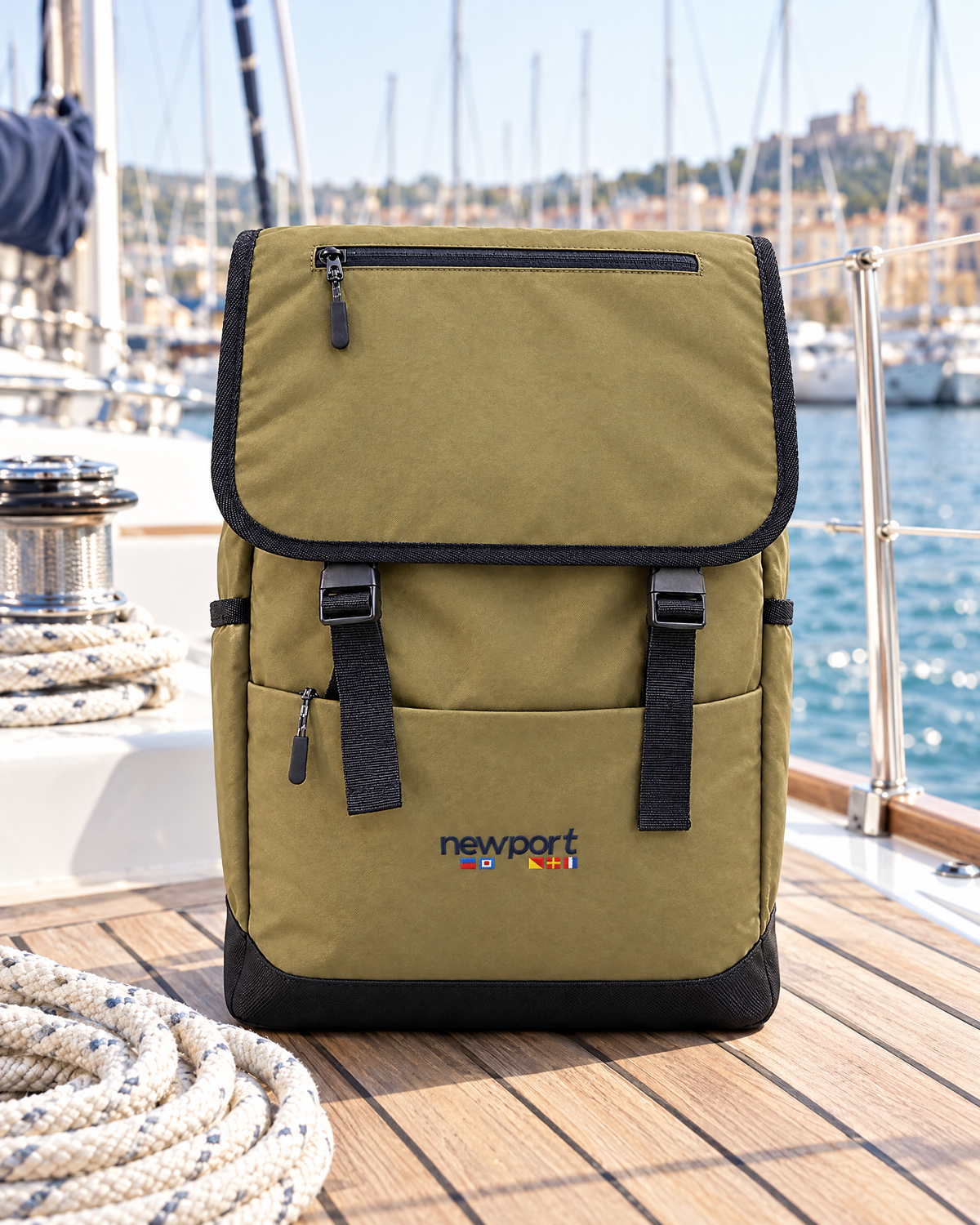 Rois Flap Backpack, Olive green, outdoors