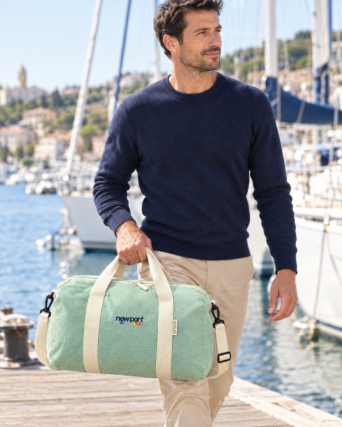 Ondelo Duffel Bag, Mint green, on model