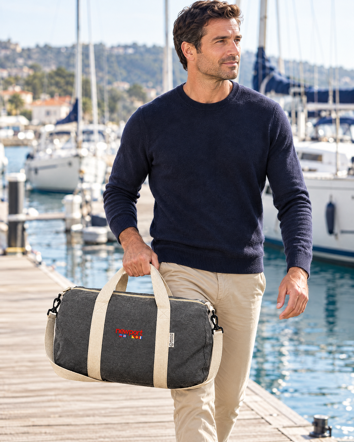 Ondelo Duffel Bag, Black, on model