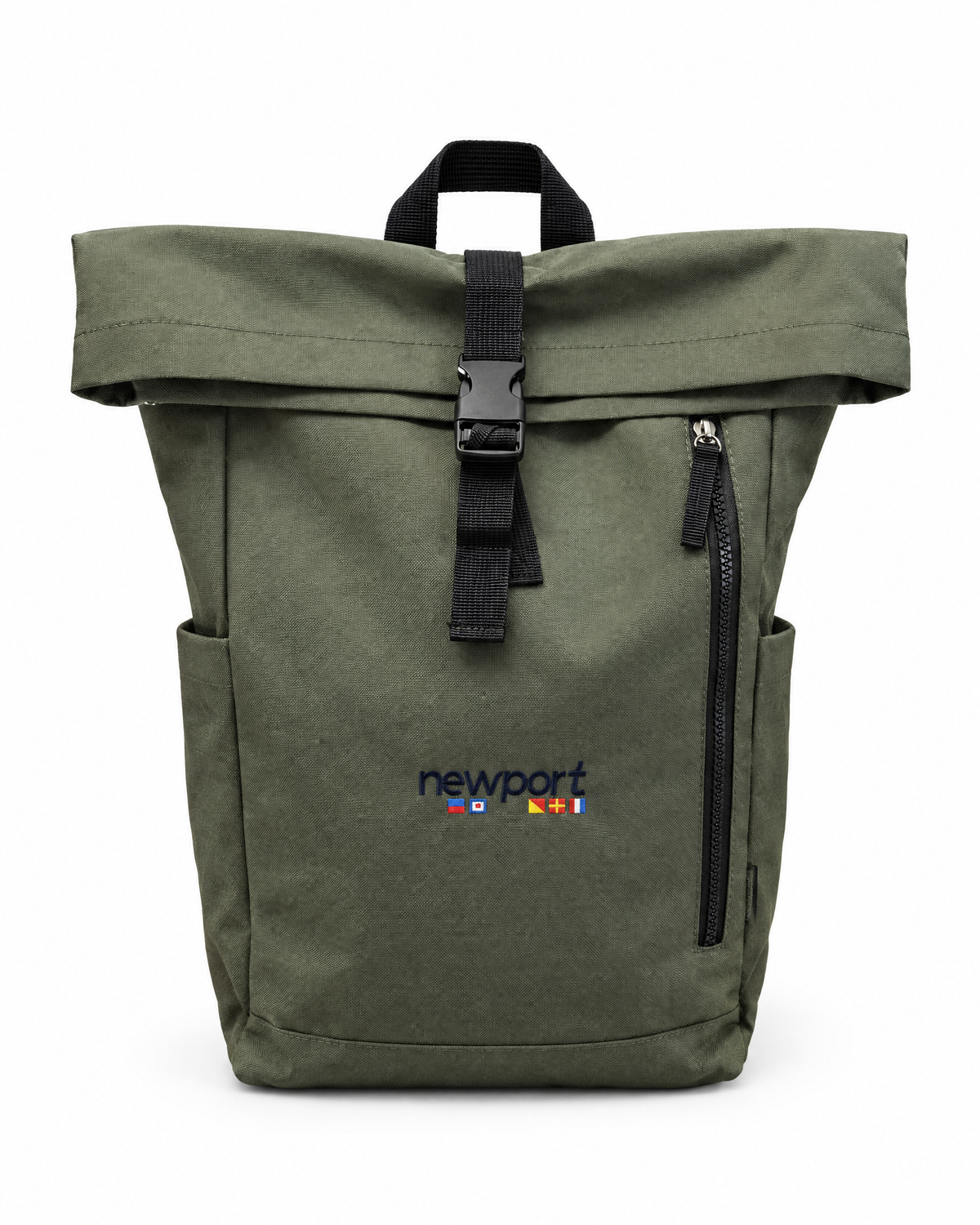 Mironte Roll-Top Backpack, Military green, front