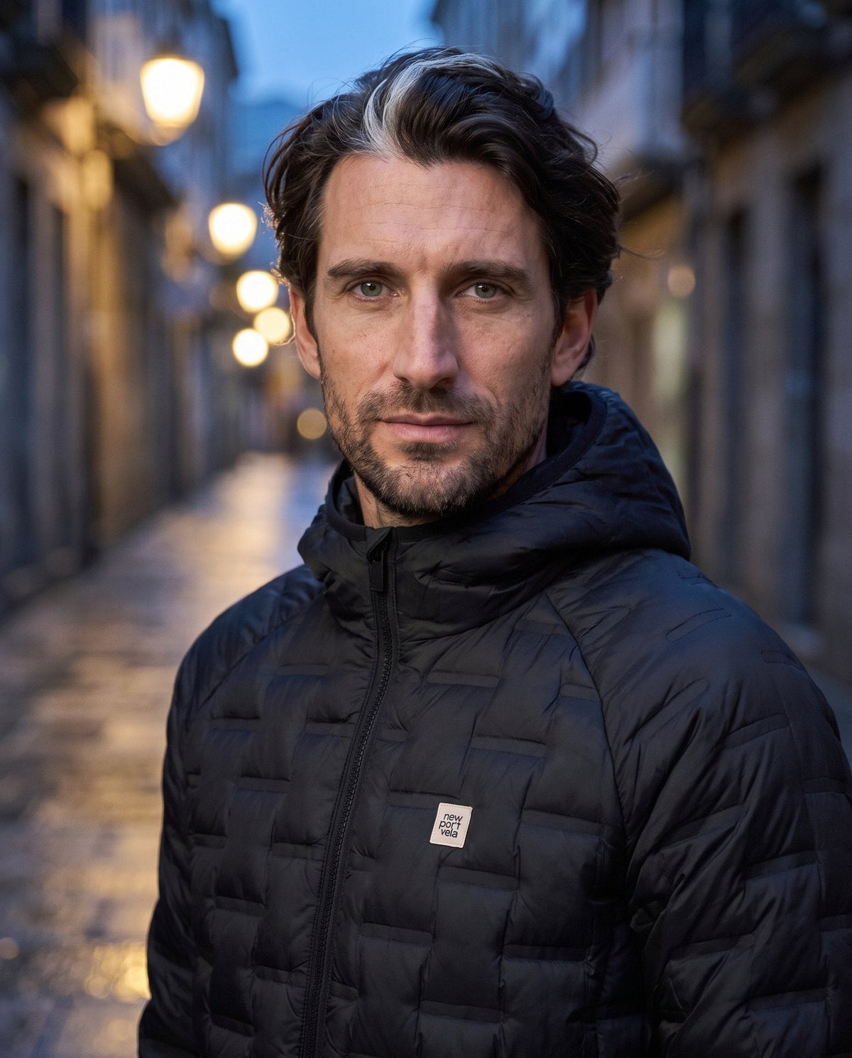 Auber Quilted Jacket, Black, on model